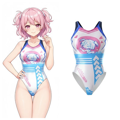 Combinaison de natation en spandex style anime japonais, costume de reine de course