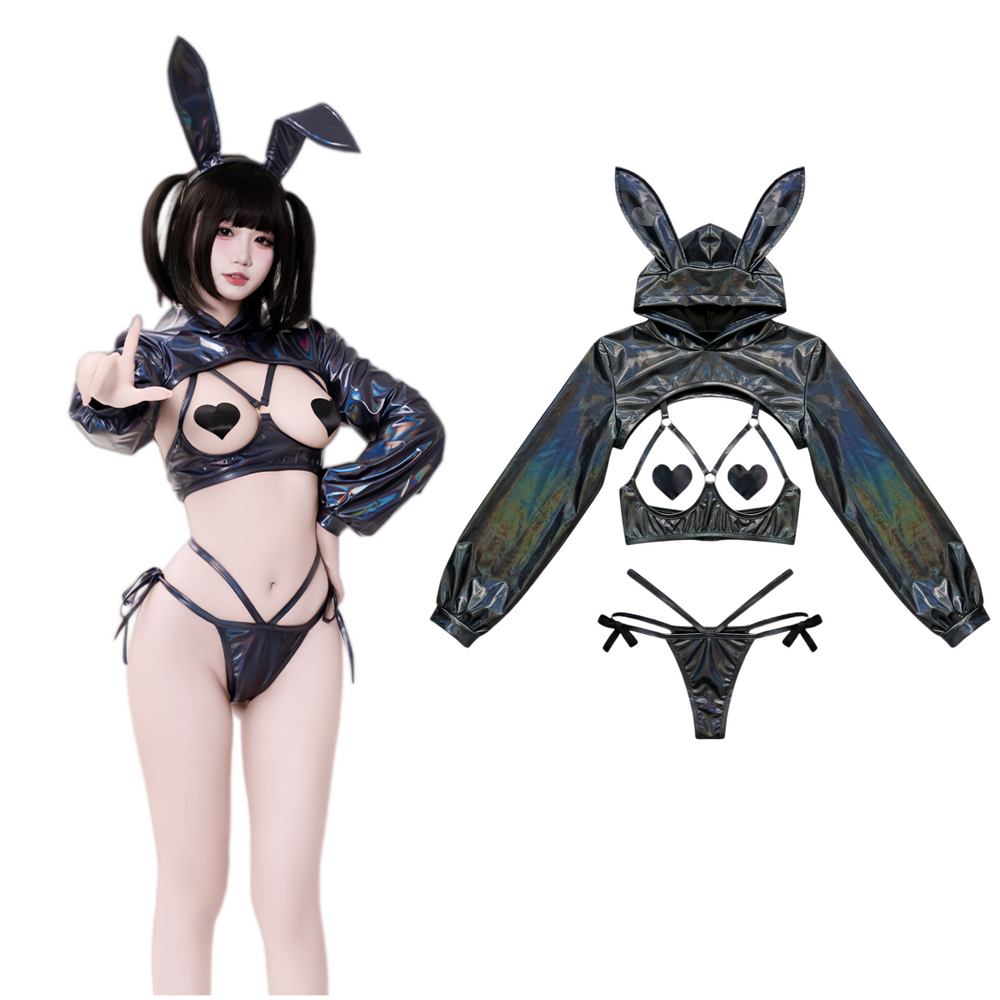 Anime Bunny Girl Style Neo Chrome Swimwear Sexy Bikini Cosplay Lingerie