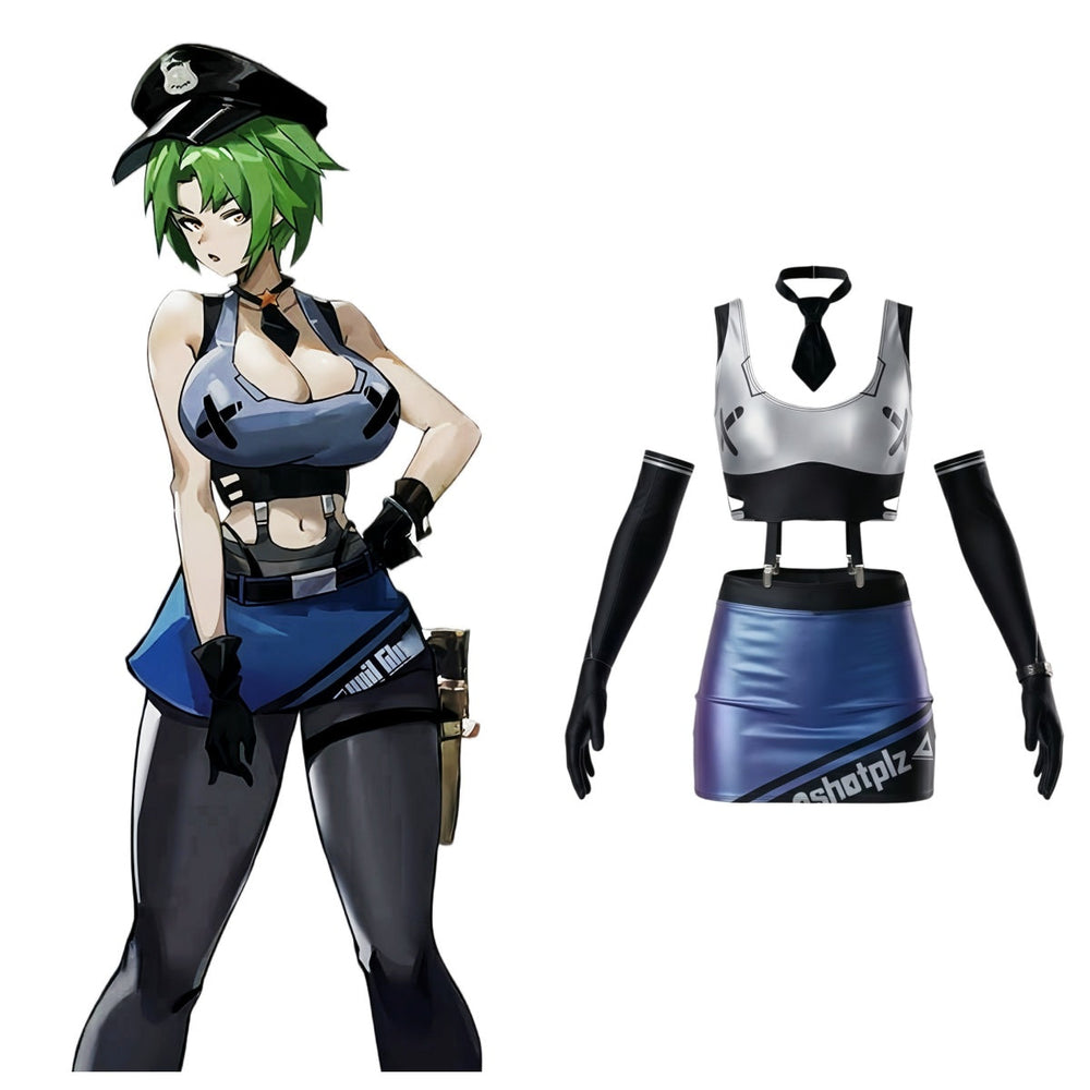 Anime Sci-fi Style Spandex Sexy Cop Cosplay Race Queen Costume Lingerie
