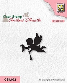 Nellie's Choice Tampon Transparent Silhouette de Noël - Ange Avec Message