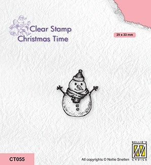 Nellie's Choice Tampon transparent – Christmas Time – Bonhomme de neige-3