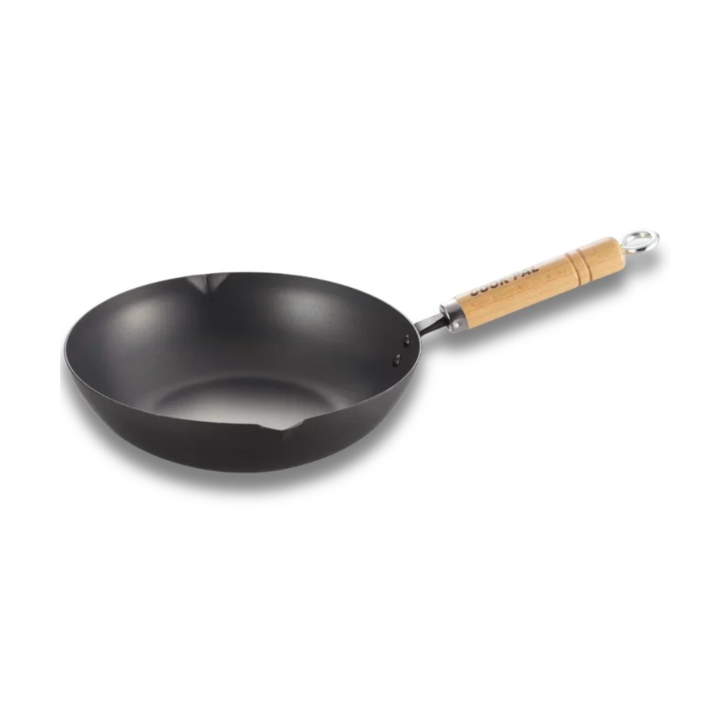 Yoshikawa Cook-Pal Ren Poêle à frire profonde de 24 cm en acier au carbone nitruré