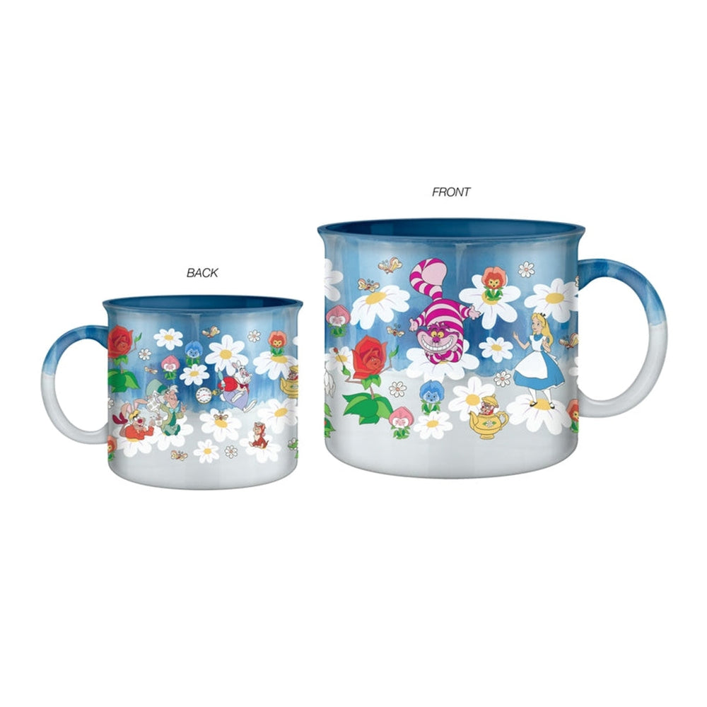 Tasse en céramique style campeur 20 oz Disney Alice au pays des merveilles, émail réactif