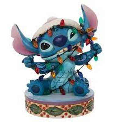 Disney Lilo & Stitch - Stitch Wrapped in Christmas Lights Jim Shore
