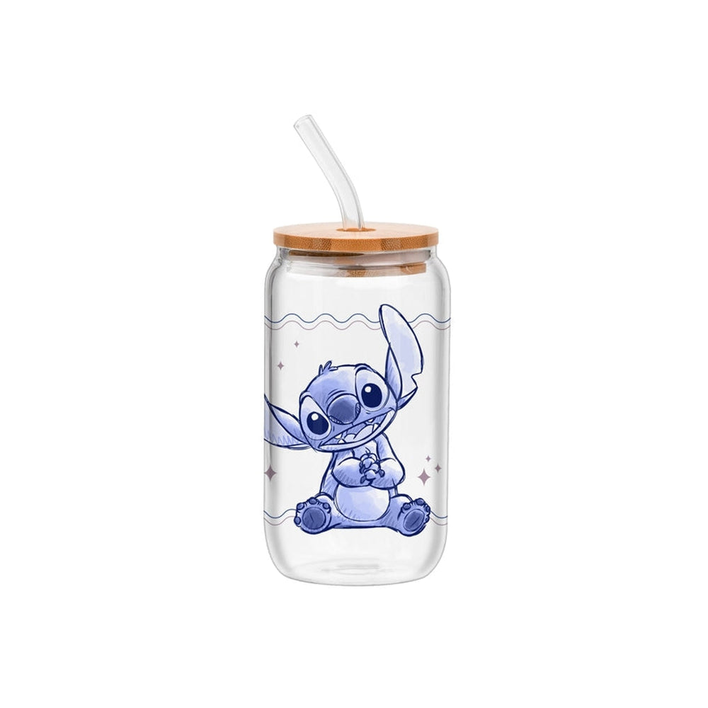 Verre Disney Stitch 16 oz avec couvercle en bambou