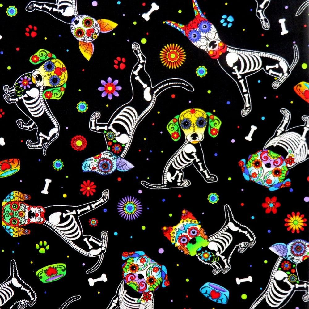 Timeless Treasures - Day of the Dead - Dogs — Cottage Quilting Ltd.