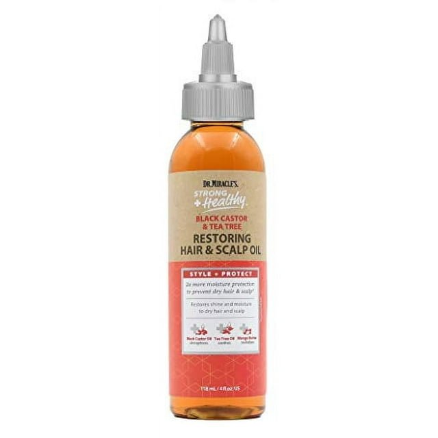 DR.MIRACLE'S HUILE RÉPARATRICE CHEVEUX ET CUIR CHEVELU RICIN NOIR ET ARBRE À THÉ 4OZ