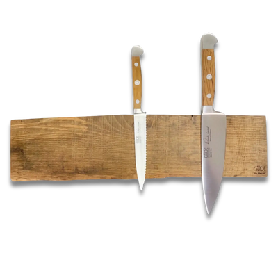 Barre Magnétique Porte-Couteaux en Chêne - Peut Contenir Jusqu'à 7 Couteaux (Couteau non inclus)