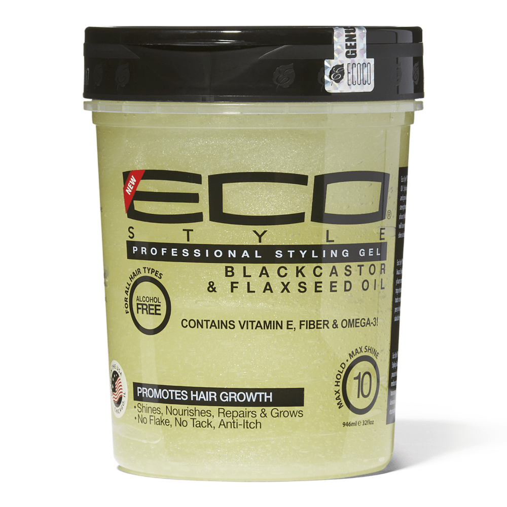GEL COIFFANT ECO STYLE HUILE DE RICIN NOIRE ET LIN 3OZ