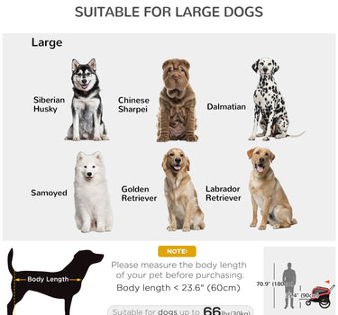 Aosom 2-in-1 Dog Bike Trailer for Large Dogs, Red