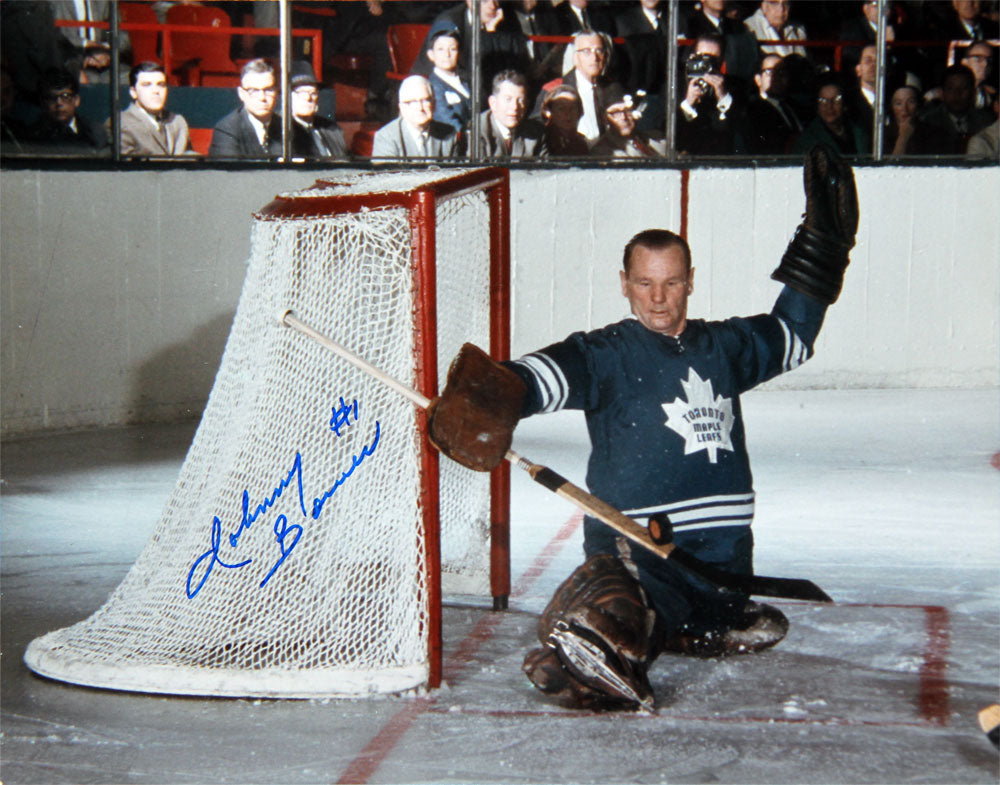JOHNNY BOWER SIGNED 8" X 10"HORIZONTAL PHOTO – TORONTO MAPLE LEAFS NHL AUTOGRAPHED COLLECTIBLE (8" X 10")