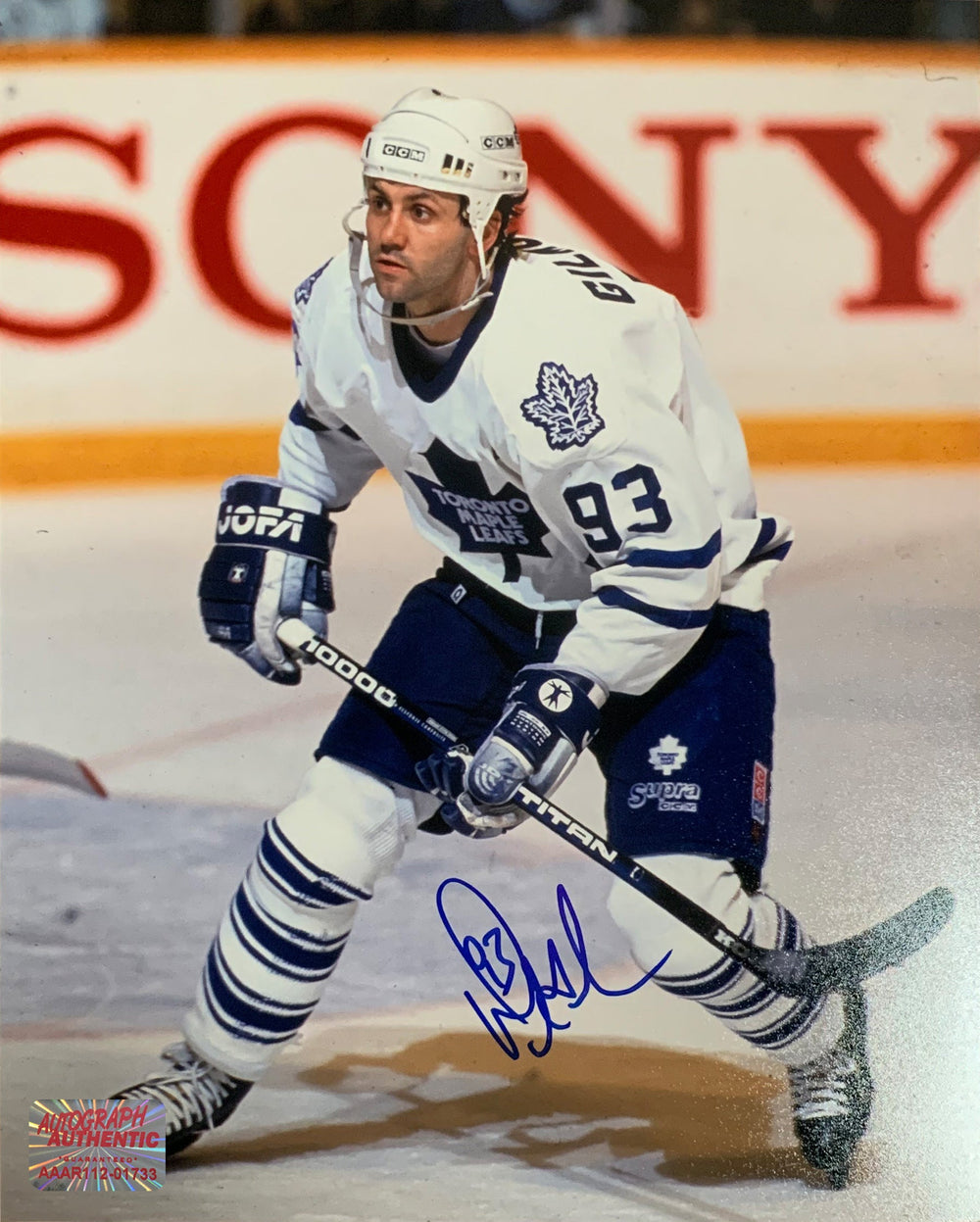 PHOTO DOUG GILMOUR SIGNÉE 8" X 10" MAILLOT BLANC – TORONTO MAPLE LEAFS LNH AUTOGRAPHE OBJET DE COLLECTION HOCKEY (8" X 10")