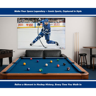 IMPRESSION POSTER DE HOCKEY AUTORISÉE PAR LA LNH D'AUSTON MATTHEWS – DÉCORATION MURALE DE COLLECTION METTANT EN VEDETTE LA STAR DU JEU – CADEAU OFFICIEL DE SOUVENIRS POUR FANS – HOMMAGE PHOTO SPORTIVE – PRÉFÉRÉ DES FANS DES LEAFS 34"X22"