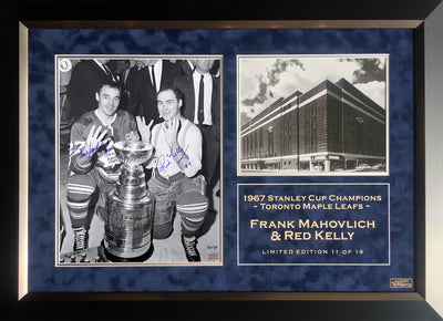 PHOTO SIGNÉE DE FRANK MAHOVLICH ET RED KELLY 11X14 – OBJETS DE COLLECTION LNH EN ÉDITION LIMITÉE ENCADRÉE (34" X 22")