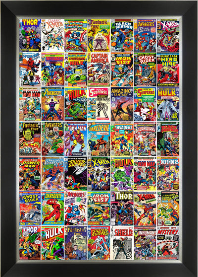 AFFICHE D'ART CLASSIQUE MARVEL COMICS ENCADRÉE (33,5" X 23,5")