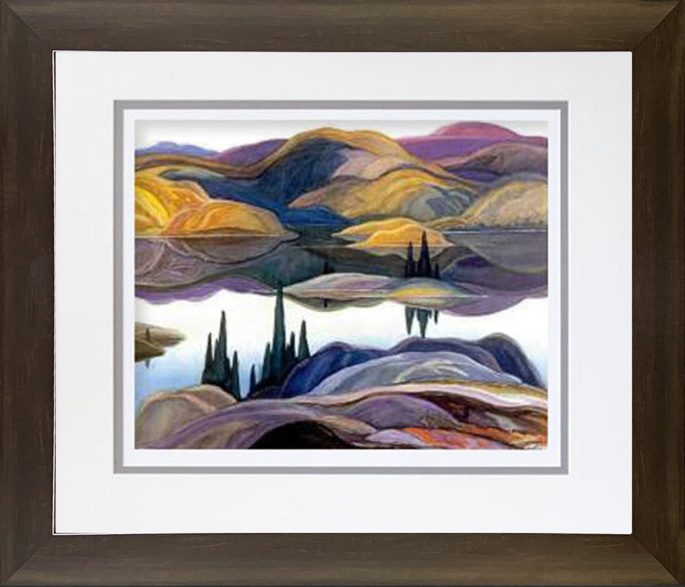 FRANKLIN CARMICHAEL 'MIRROR LAKE' GROUP OF SEVEN FRAMED ART PRINT (26" X 24")