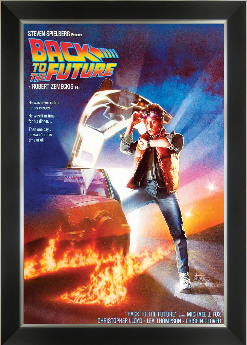 RETOUR VERS LE FUTUR MICHAEL J. FOX AFFICHE DE FILM VINTAGE ENCADRÉE (85 CM X 60 CM)