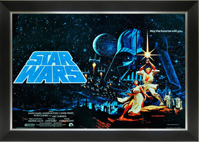STAR WARS ÉPISODE IV A NEW HOPE AFFICHE ENCADRÉE ART MURAL ARTICLE DE COLLECTION DE FILM VINTAGE (33.5" X 23.5")