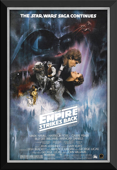 STAR WARS EPISODE V THE EMPIRE STRIKES BACK FRAMED POSTER PRINT WALL ART VINTAGE MOVIE COLLECTIBLE (33.5" X 23.5")