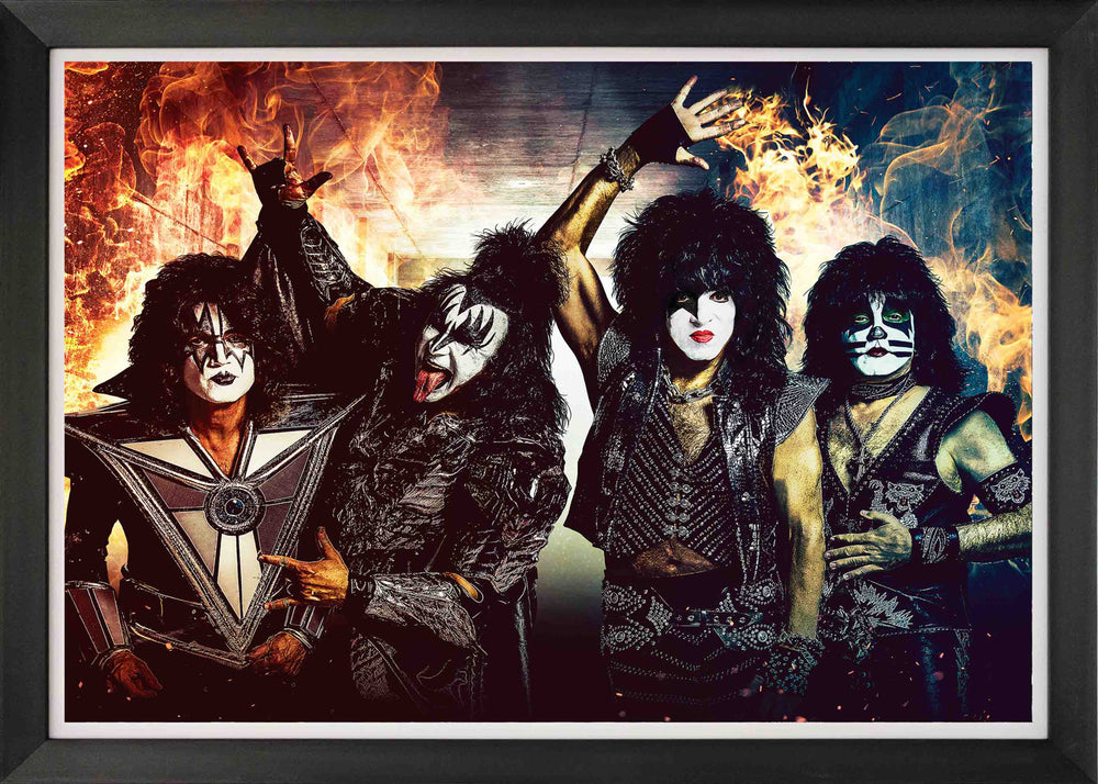 KISS BAND FRAMED MUSIC WALL POSTER – ROCK LEGEND COLLECTIBLE DÉCOR (33.5" BY 23.5")