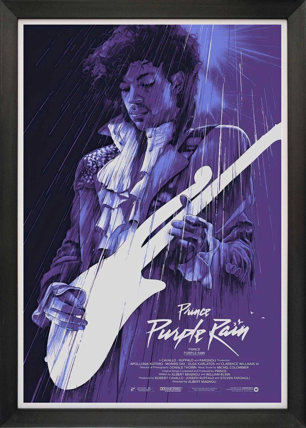 AFFICHE DE MUSIQUE ENCADRÉE PURPLE RAIN DE PRINCE – OBJET DE COLLECTION ICONIQUE DE LÉGENDE DU ROCK (33,5" X 23,5")