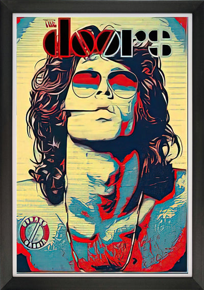 THE DOORS JIM MORRISON POP ART FRAMED WALL POSTER – ROCK LEGEND MUSIC COLLECTIBLE (33.5" BY 23.5")