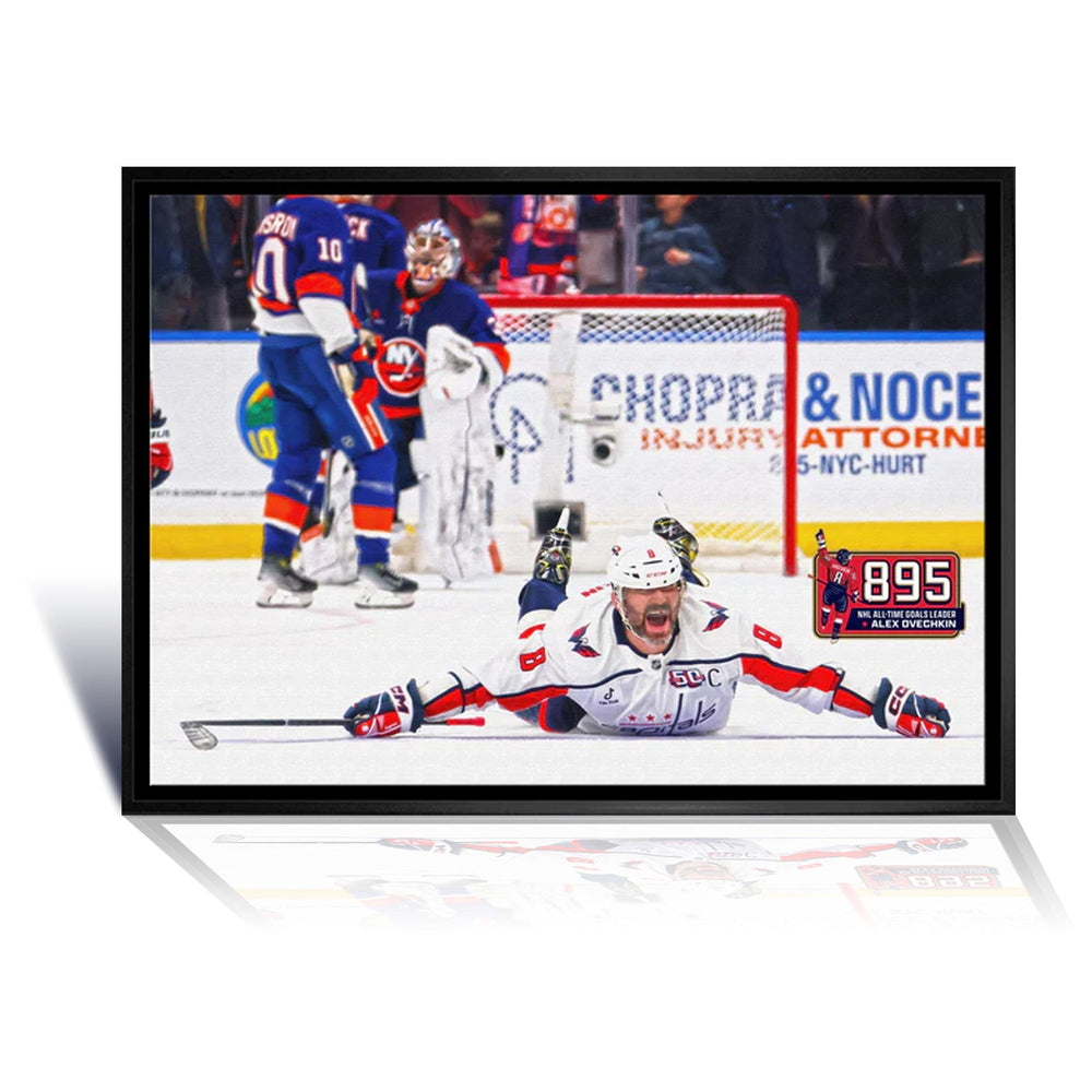 ALEXANDER OVECHKIN BUT RECORD #895 LNH WASHINGTON AUTORISÉ ENCADRÉ COLLECTIBLE CAPITALS POSTER MEMORABILIA DÉCOR MURAL HOCKEY THE GREAT 8 (31.5" X 22.5")