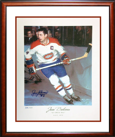 JEAN BÉLIVEAU SIGNED LITHOGRAPH – FRAMED MONTREAL CANADIENS COLLECTIBLE – LTD EDITION /600 (24" X 20")