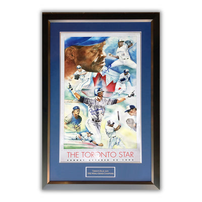 CARTER, BORDERS, ALOMAR & WINFIELD SIGNED POSTER – TORONTO 1992 WORLD SERIES CHAMPIONS COLLECTIBLE (41" BY 28")