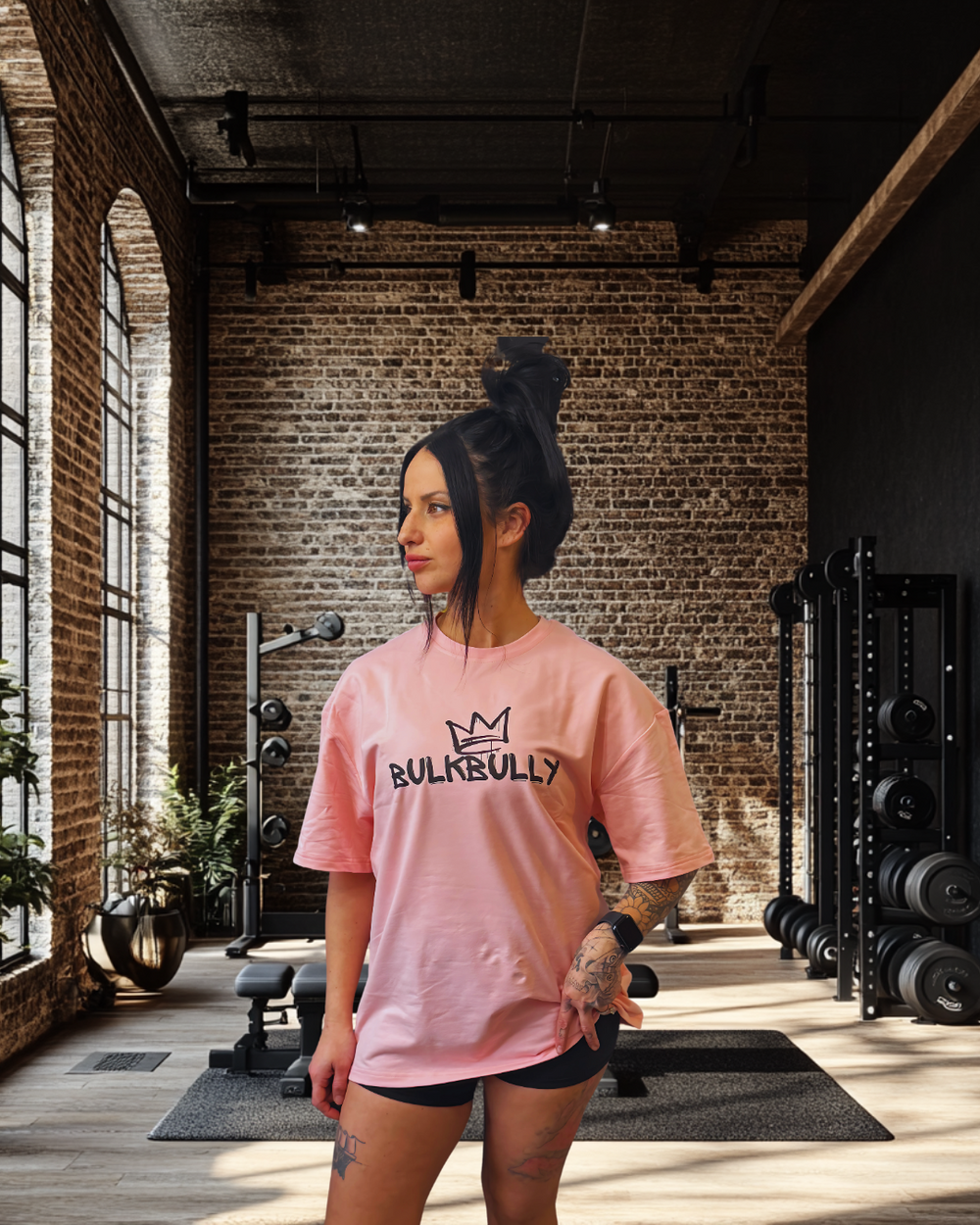 Collection G.O.A.L.S. BulkBully - T-shirt oversize rose pour femme