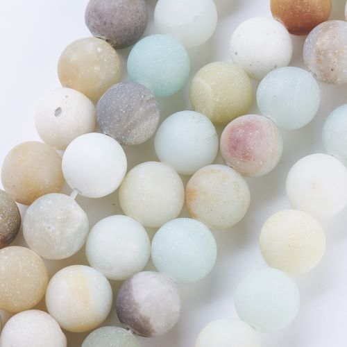 Perle de gemme givrée Amazonite Fleur