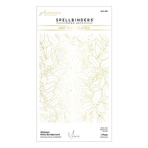 Plaque de fond Glimmer Holly à estampage à chaud de la collection De-Light-Ful Christmas par Yana Smakula