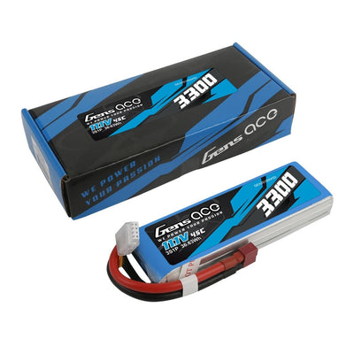 Gens Ace 3S1P 11.1V 45C 3300mAh LiPo avec Deans 136x42x23mm