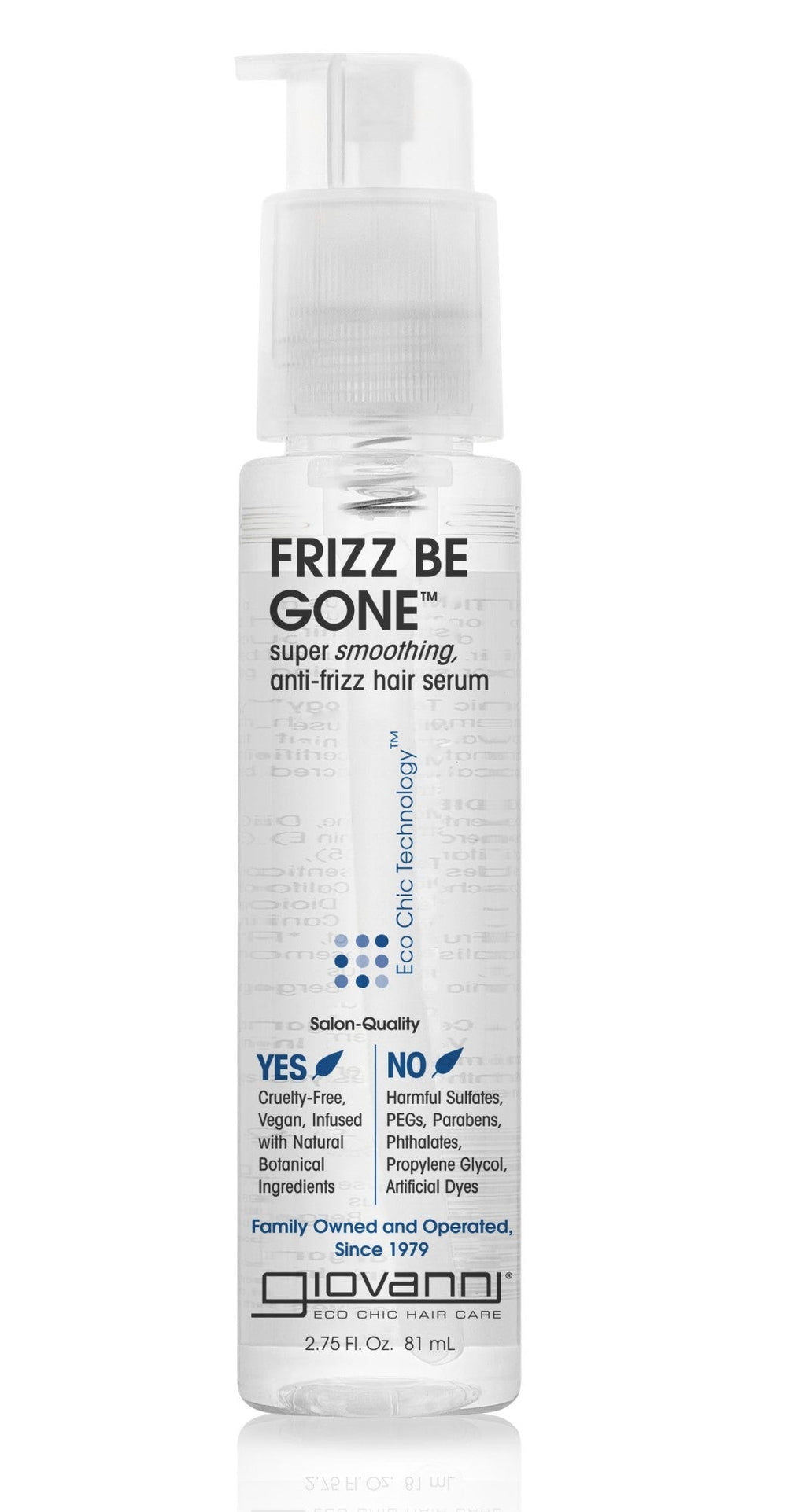 SÉRUM CAPILLAIRE SUPER-LISSANT ET ANTI-FRISOTTIS GIOVANNI FRIZZ BE GONE 81 ml