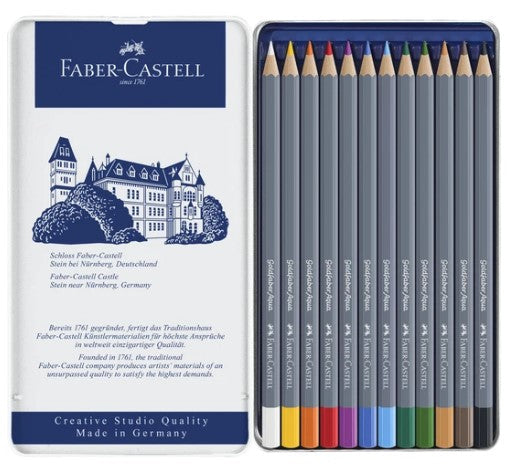Faber-Castell - Crayon de couleur aquarellable Creative Studio Goldfaber Aqua - Boîtes en métal