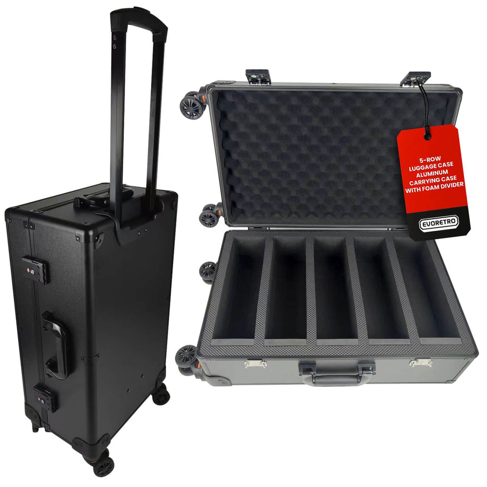EVORETRO Graded Card Case — Show-Day Roller, TSA Lock, Foam — EVORETRO Canada