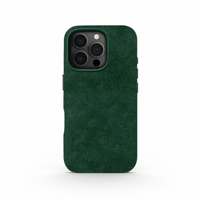 Green Alcantara Case For iPhone 16 Pro
