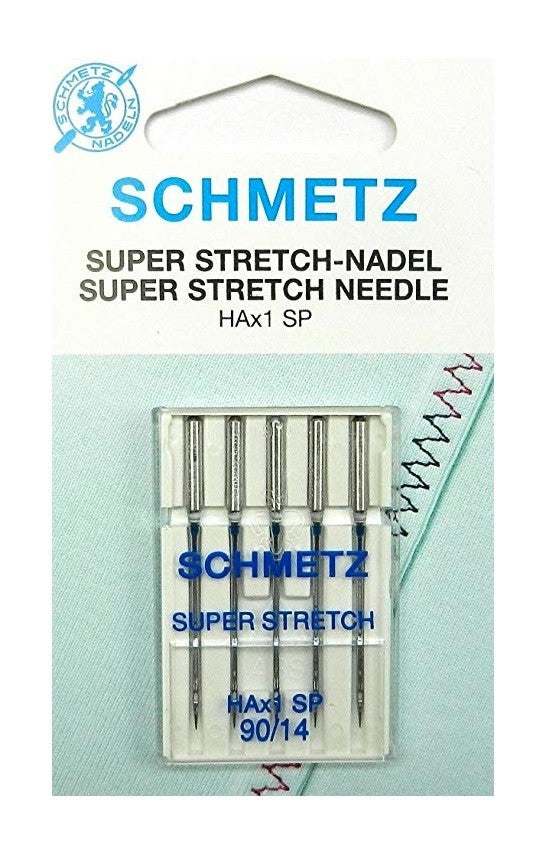 HAX1SP-90 Schmetz Super Stretch Needles, 5 Count, Size 90 (UNCARDED) — Cottage Quilting Ltd.