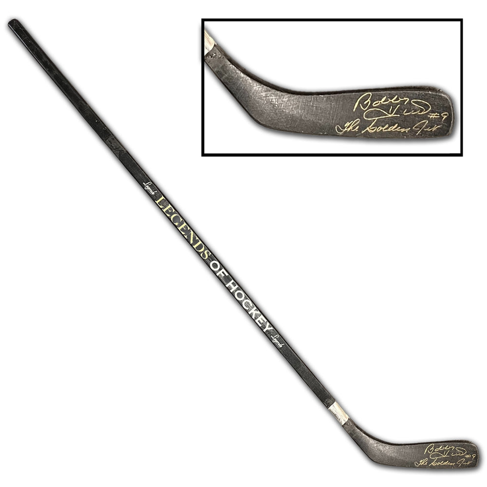 CROSSE DE HOCKEY BOBBY HULL AUTOGRAPHE GRANDE TAILLE – PRÉSENTOIR SIGNÉ LÉGENDES DU HOCKEY – OBJETS DE COLLECTION NHL POUR FANS ET COLLECTIONNEURS