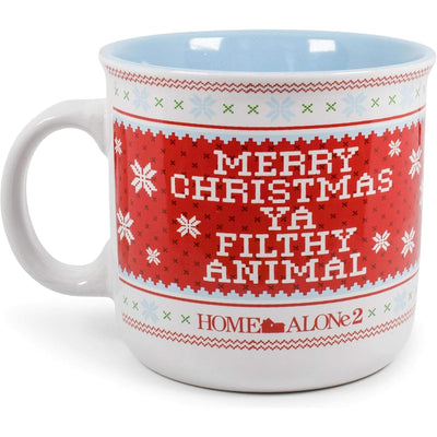 Tasse style camping « Home Alone Filthy Animal Sweater » en céramique de 20 oz