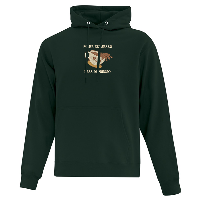 Hoodie "More Espresso Less Depresso" brodé