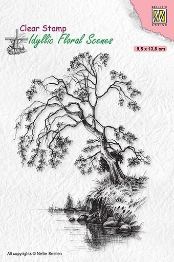 Idyllic Floral Scene Stamp Tree On Waterside — Ecstasy Crafts