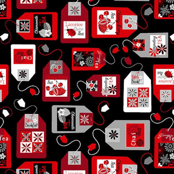 Let's Partea- Tea Bags- Black — Cottage Quilting Ltd.