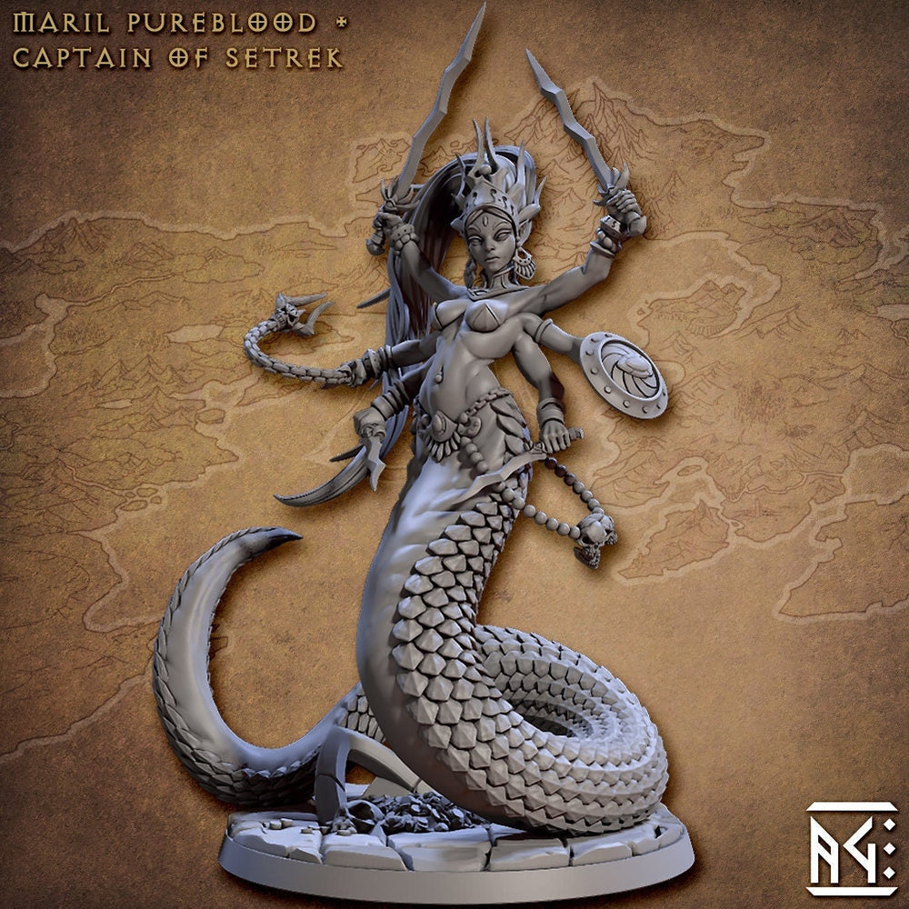 Maril Pureblood - Artisan Guild Monster | Snake | Naga | Yuan-ti | Boss | Large | Melee | DnD | Pathfinder | Dungeons and Dragons | Fantasy