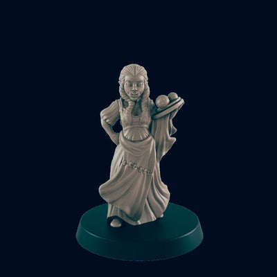 Demi-Orque Serveuse - EC3D | DnD | Orque | Figurines de villageois | barman | 32mm | Pathfinder | aubergiste | TTRPG | Wargaming