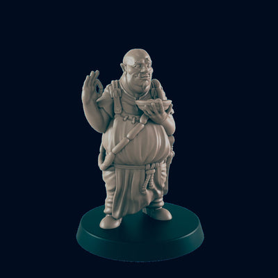 Half Orc Male Chef - EC3D | DnD | Orc | Villager minis | barkeep | Innkeeper | 32mm | Pathfinder | commoner | TTRPG | Wargaming