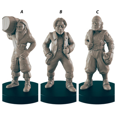 Marins Humains - EC3D | DnD | Miniatures de villageois | aventurier | Capitaine | 32mm | Pathfinder | roturier | TTRPG | Wargaming | Frostgrave