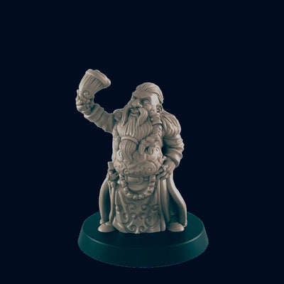 Dwarf Male Noble - EC3D | DnD | Dwarf | Villager minis | merchant | 32mm | Pathfinder | Noble | TTRPG | Wargaming