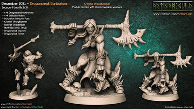 Brunilde Snakeslayer - Artisan Guild | Barbare | Combattante | Femme | Guerrière | Fantaisie | Mêlée | Frostgrave | DnD | Pathfinder
