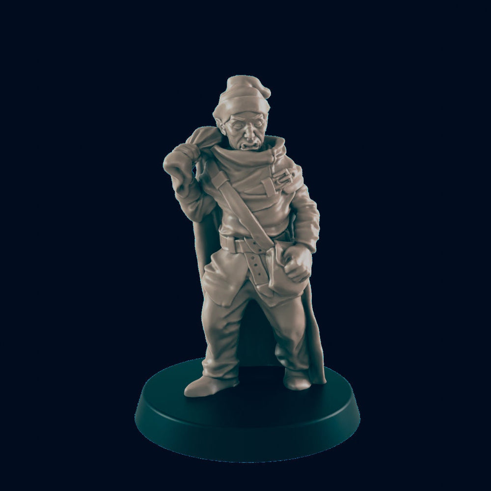 Male Half-Orc Traveler - EC3D | DnD | Male | Villager | Fighter | Adventurer | 32mm | Pathfinder | commoner | TTRPG | Wargaming |